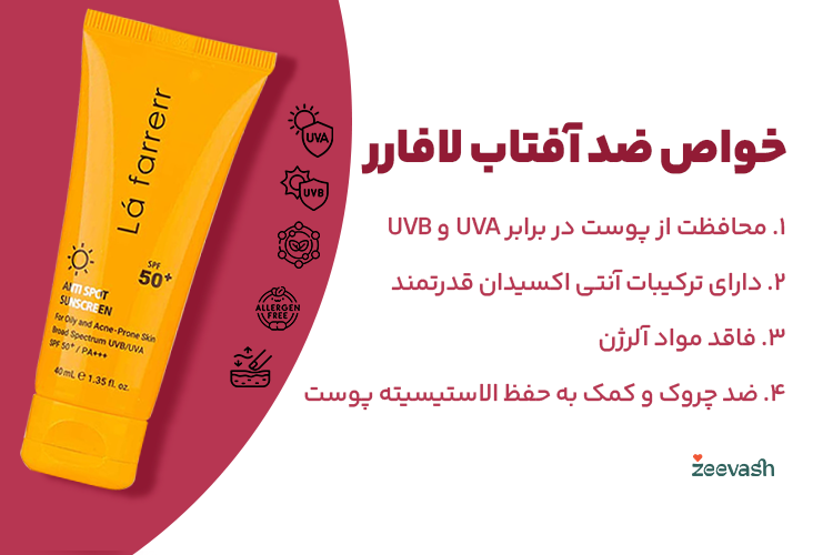 خواص ضد آفتاب لافارر